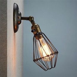 Designer Touch Decorative Vintage Style Industrial Opening and Closing Light Wall Sconce Cage Lamp Loft Restoring Ancient Ways Wall Lamp