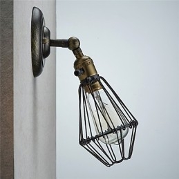 Designer Touch Decorative Vintage Style Industrial Opening and Closing Light Wall Sconce Cage Lamp Loft Restoring Ancient Ways Wall Lamp