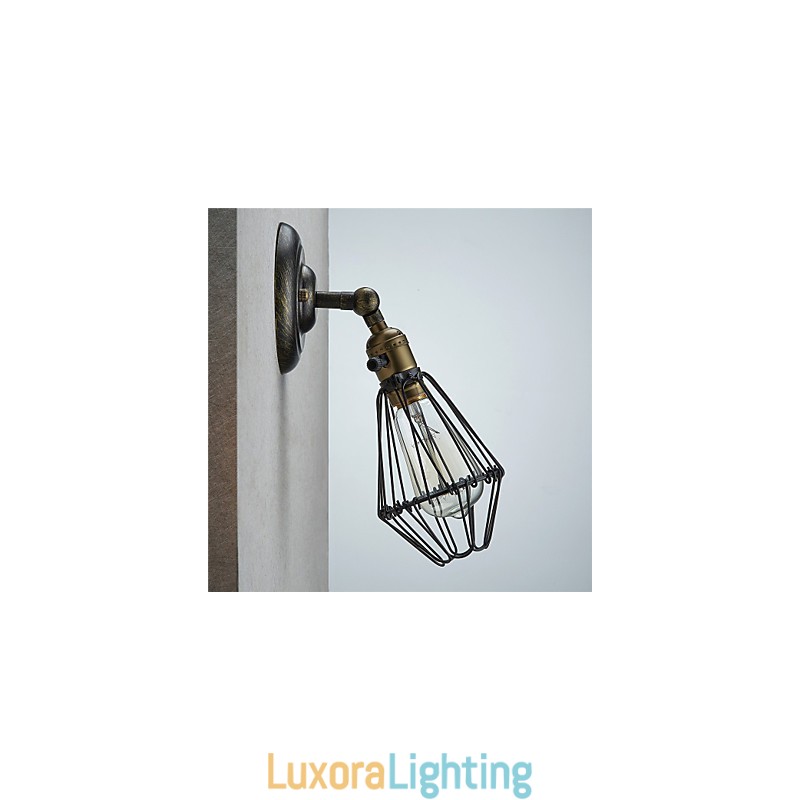 Designer Touch Decorative Vintage Style Industrial Opening and Closing Light Wall Sconce Cage Lamp Loft Restoring Ancient Ways Wall Lamp