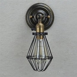 Designer Touch Decorative Vintage Style Industrial Opening and Closing Light Wall Sconce Cage Lamp Loft Restoring Ancient Ways Wall Lamp