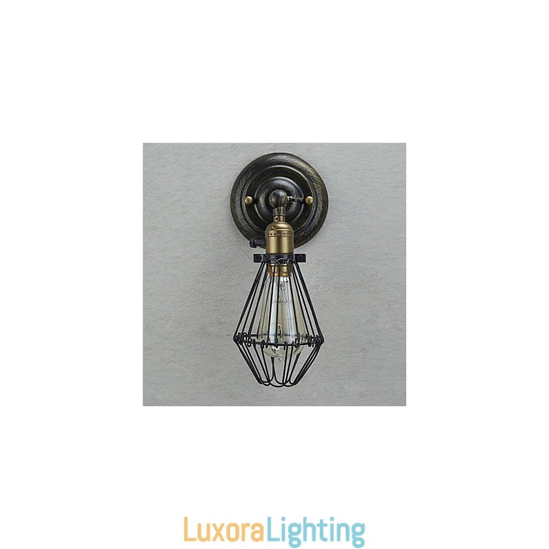 Designer Touch Decorative Vintage Style Industrial Opening and Closing Light Wall Sconce Cage Lamp Loft Restoring Ancient Ways Wall Lamp
