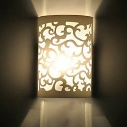 Designer Touch Decorative ALL BLUE High Quality Decoration Of Carve Patterns Or Designs On Woodwork Wall Lamp
