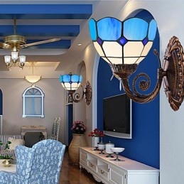 Designer Touch Decorative Europe Type Restoring Ancient Ways Wall Lamp Creative Mediterranean Glass Lights