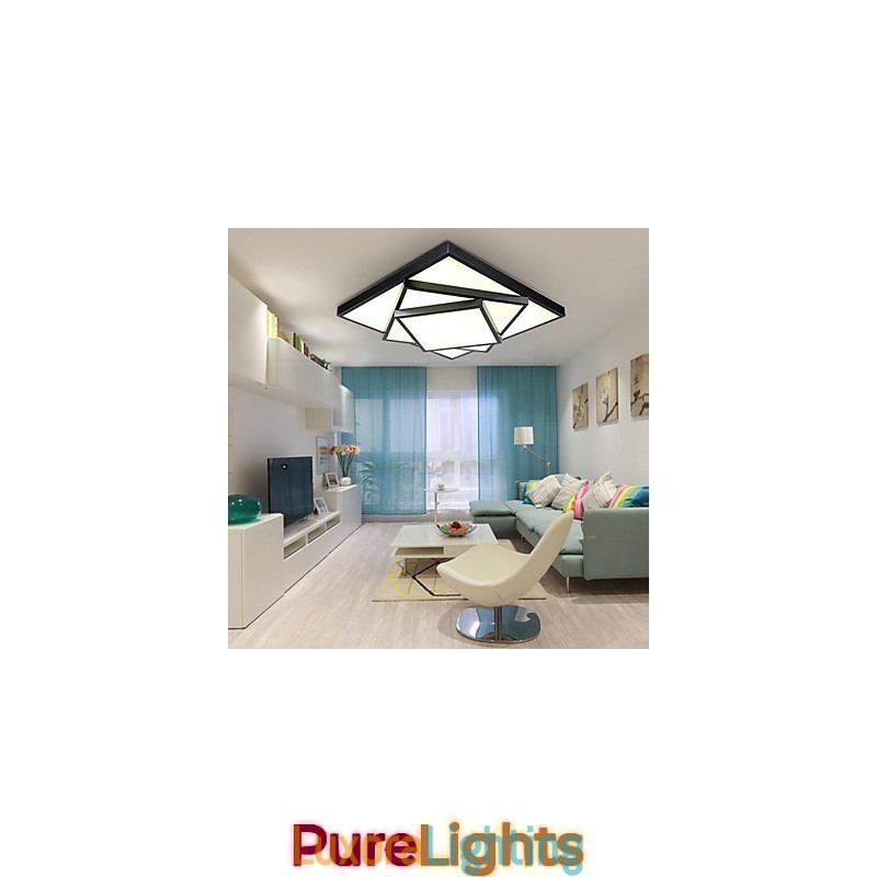 Designer Touch Decorative Square Flush Mount Modern Contemporary Ceiling light Metal
