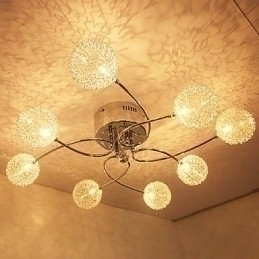 Designer Touch Decorative Modern Contemporary Crystal Electroplated Flush Mount