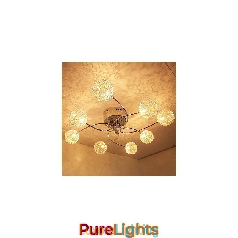 Designer Touch Decorative Modern Contemporary Crystal Electroplated Flush Mount