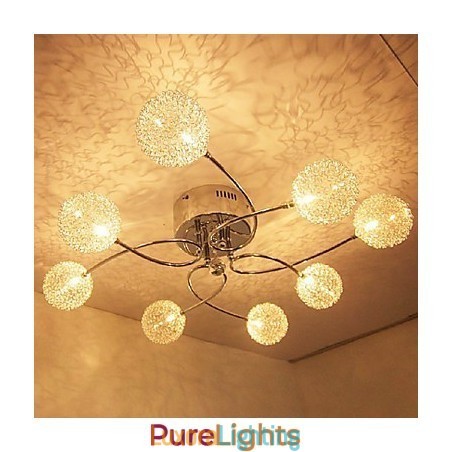 Designer Touch Decorative Modern Contemporary Crystal Electroplated Flush Mount