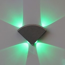 Designer Touch Decorative Fan Wall Lamp Four Lights Green Aluminium Acrylic