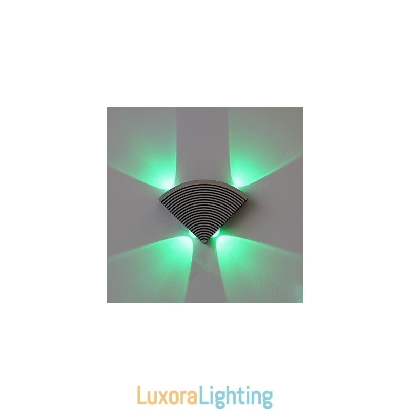 Designer Touch Decorative Fan Wall Lamp Four Lights Green Aluminium Acrylic