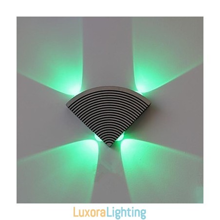 Designer Touch Decorative Fan Wall Lamp Four Lights Green Aluminium Acrylic