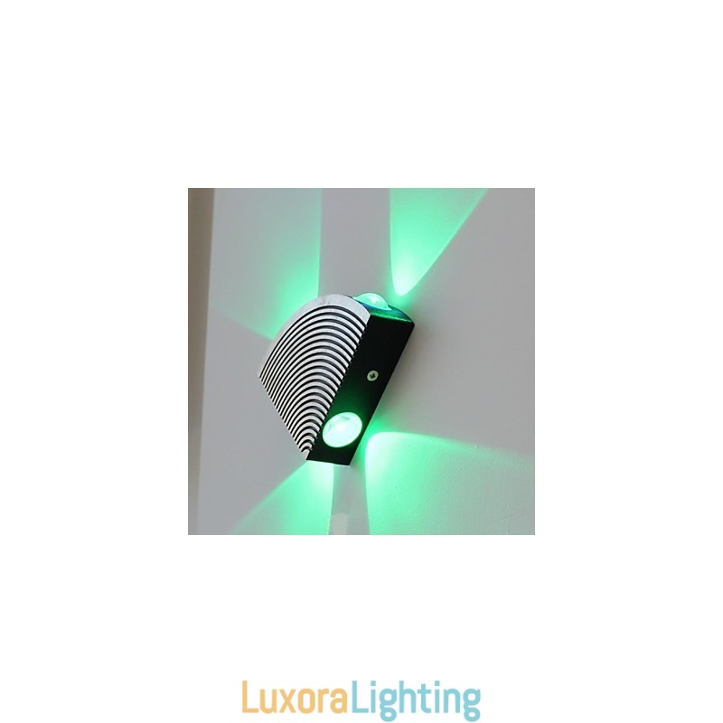 Designer Touch Decorative Fan Wall Lamp Four Lights Green Aluminium Acrylic