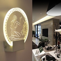Designer Touch Decorative Acrylic Wall Lamp PVC Lamp Light Chip Modern Contemporary Metal 5W
