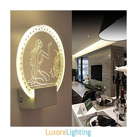 Designer Touch Decorative Acrylic Wall Lamp PVC Lamp Light Chip Modern Contemporary Metal 5W