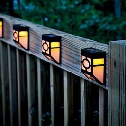 Designer Touch Decorative Warm Yellow Solar Powered Wall Mount 2 Lantern Light Deck Lamp