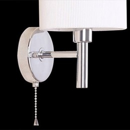 Designer Touch Decorative Stylish Metal and Fabric Wall Light with 1 Light in White Cylinder Feature
