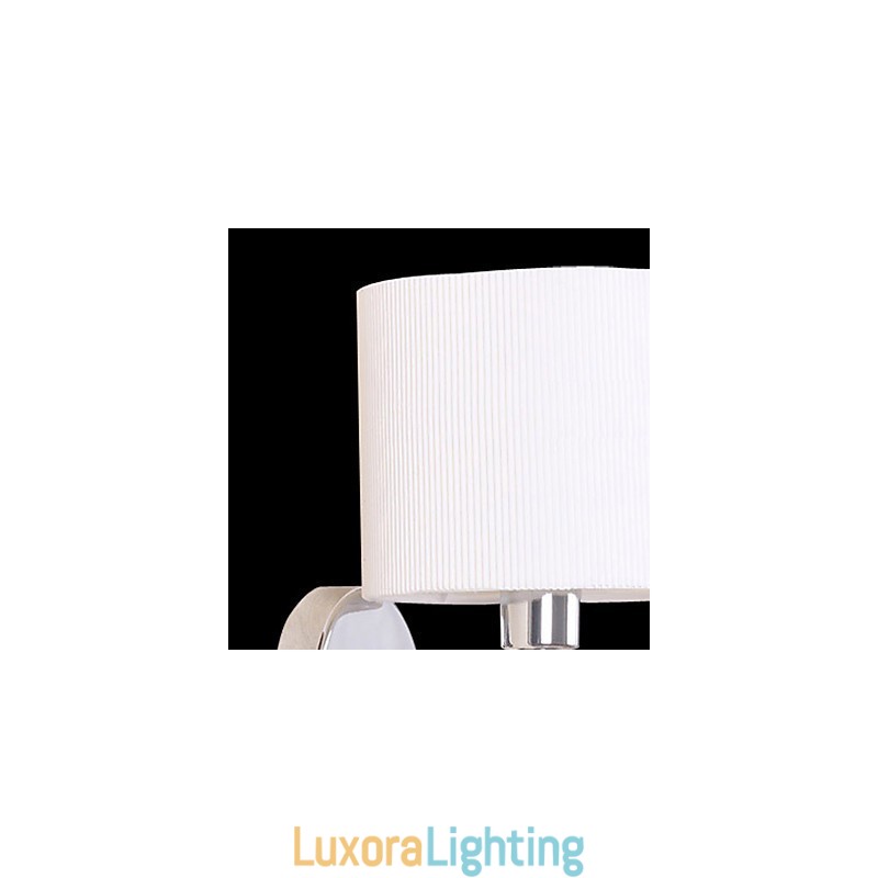 Designer Touch Decorative Stylish Metal and Fabric Wall Light with 1 Light in White Cylinder Feature