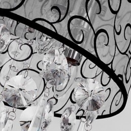 Designer Touch Decorative Modern Contemporary Drum Crystal Electroplated Metal Flush Mount