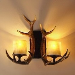 Designer Touch Decorative Wall Light with 2 Lights in Antlers Feature