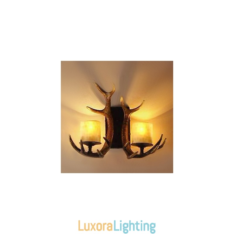 Designer Touch Decorative Wall Light with 2 Lights in Antlers Feature