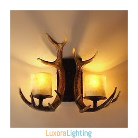 Designer Touch Decorative Wall Light with 2 Lights in Antlers Feature