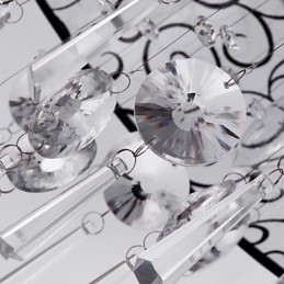 Designer Touch Decorative Modern Contemporary Drum Crystal Electroplated Metal Flush Mount