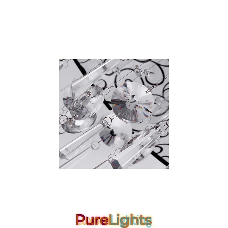 Designer Touch Decorative Modern Contemporary Drum Crystal Electroplated Metal Flush Mount