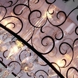 Designer Touch Decorative Modern Contemporary Drum Crystal Electroplated Metal Flush Mount