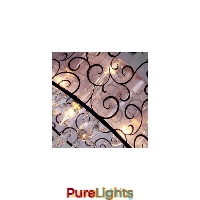 Designer Touch Decorative Modern Contemporary Drum Crystal Electroplated Metal Flush Mount