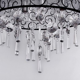 Designer Touch Decorative Modern Contemporary Drum Crystal Electroplated Metal Flush Mount