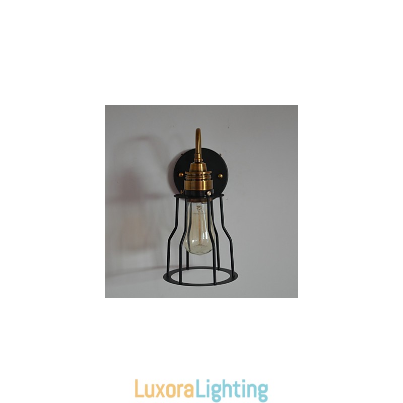 Designer Touch Decorative Minimalist Artistic Wall Light with Black Metal Skeleton Shade