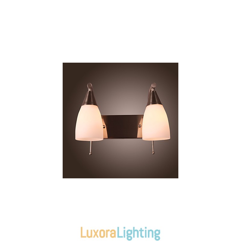 Designer Touch Decorative 2 Light Wall Light in White Shade