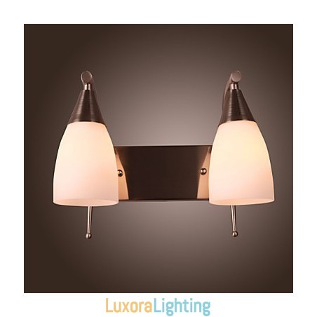 Designer Touch Decorative 2 Light Wall Light in White Shade