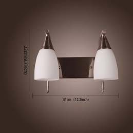 Designer Touch Decorative 2 Light Wall Light in White Shade
