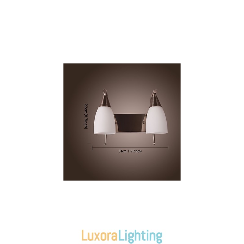 Designer Touch Decorative 2 Light Wall Light in White Shade