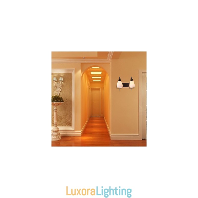 Designer Touch Decorative 2 Light Wall Light in White Shade