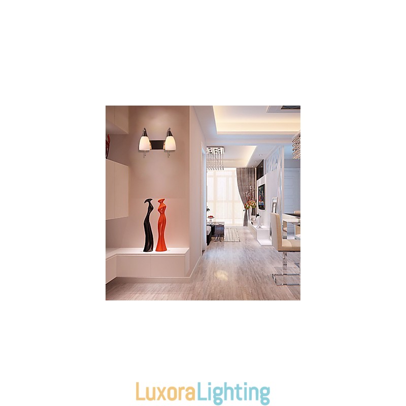 Designer Touch Decorative 2 Light Wall Light in White Shade