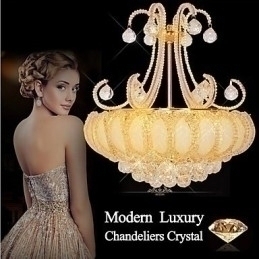 Designer Touch Decorative Modern Luxury Chandelier Crystal Pendant Light Diameter 50CM Contains 8 Bulbs