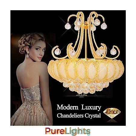 Designer Touch Decorative Modern Luxury Chandelier Crystal Pendant Light Diameter 50CM Contains 8 Bulbs