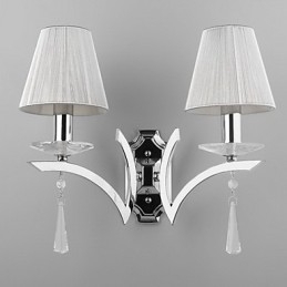 Designer Touch Decorative Elegant Wall Light with 2 Lights Crystal Drops Decorated