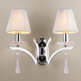 Designer Touch Decorative Elegant Wall Light with 2 Lights Crystal Drops Decorated