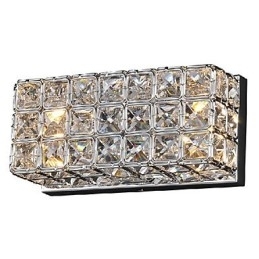 Designer Touch Decorative Crystal Square Wall Light In Electroplating Process