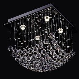 Designer Touch Decorative Elegent Chinese Crystal Chandelier 4 Lights with Flush Mount