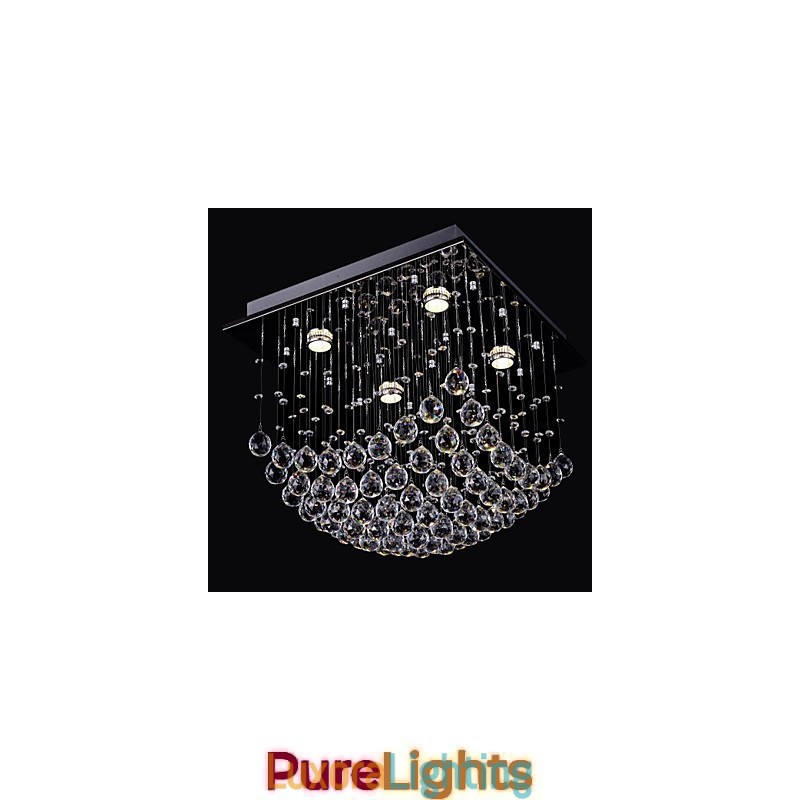 Designer Touch Decorative Elegent Chinese Crystal Chandelier 4 Lights with Flush Mount