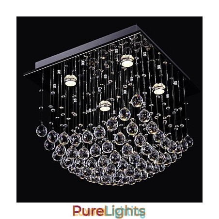 Designer Touch Decorative Elegent Chinese Crystal Chandelier 4 Lights with Flush Mount