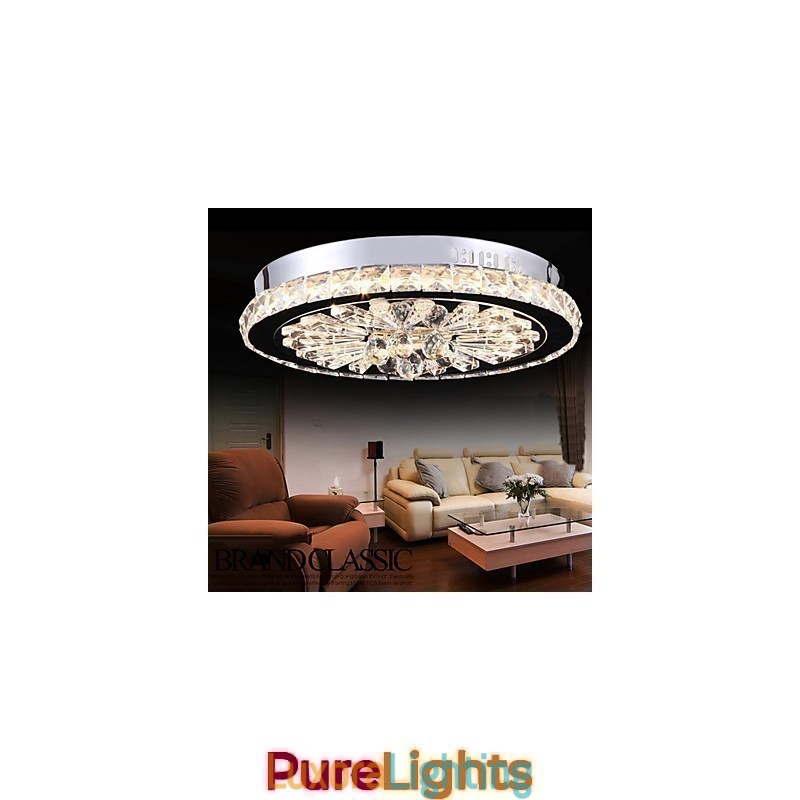 Designer Touch Decorative Crystal Flush Mount Modern Contemporary Living Bed Dining Kids Metal