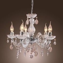 Designer Touch Decorative Upligh Chrome Ceiling Lamp Candle light Acrylic Fixture Chandelier Pendant