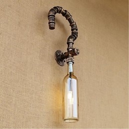 Designer Touch Decorative Retro American Village Creative Industry Wind Water Bottle Wall Lamp Wall Light Amber