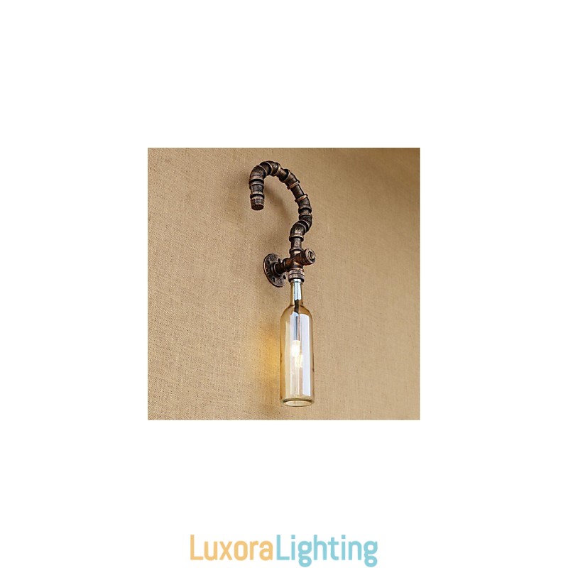 Designer Touch Decorative Retro American Village Creative Industry Wind Water Bottle Wall Lamp Wall Light Amber