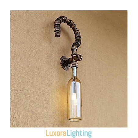 Designer Touch Decorative Retro American Village Creative Industry Wind Water Bottle Wall Lamp Wall Light Amber