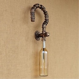 Designer Touch Decorative Retro American Village Creative Industry Wind Water Bottle Wall Lamp Wall Light Amber
